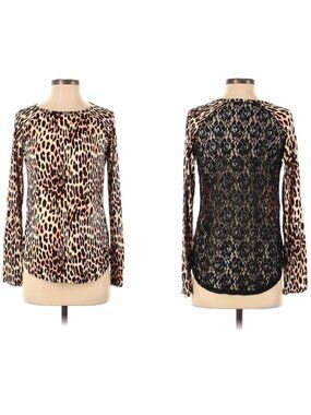 Venus Animal Leopard Print Lace Back Top Size S Sexy Evening‎ All-Season Shirt